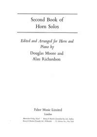 Richardson, A: Second Book of Horn Solos (complete)