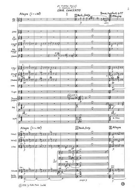 Matthews, David: Concerto for Oboe (score)