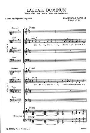 Cavalli, Francesco: Laudate Dominum (vocal score)