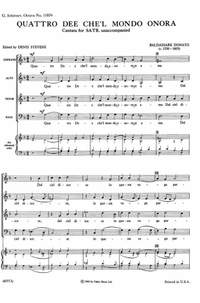 Donato, Baldassare: Quattro dee ch'el mondo. SATB unacc.