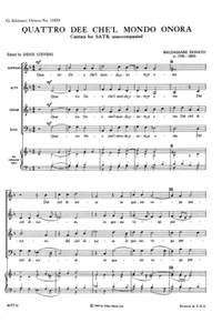 Donato, Baldassare: Quattro dee ch'el mondo. SATB unacc.
