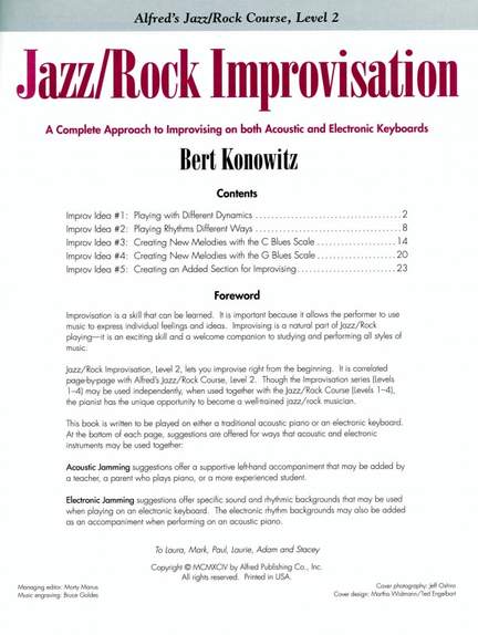 Alfred's Basic Jazz/Rock Course: Improvisation, Level 2