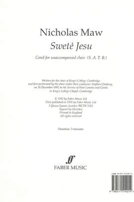 Nicholas Maw: Swete Jesu.