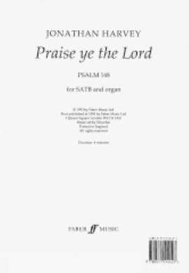 Jonathan Harvey: Praise Ye the Lord.