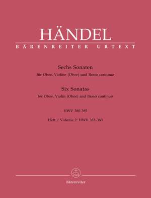 Handel, GF: Sonatas (6) (HWV 380-385), Vol. 2: No.3 & 4 (Urtext)