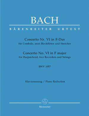 Bach, JS: Concerto for Keyboard No.6 in F (BWV 1057) (Urtext)