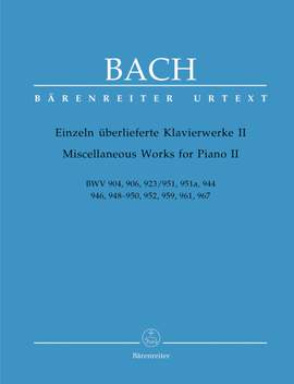 Bach, JS: Miscellaneous Works for Piano II (Urtext). (BWV 904,906,923,951,951a,944,946,948-950,952,959,961,967)