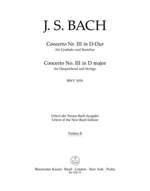Bach, JS: Concerto for Keyboard No.3 in D (BWV 1054) (Urtext)