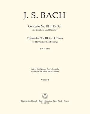 Bach, JS: Concerto for Keyboard No.3 in D (BWV 1054) (Urtext)