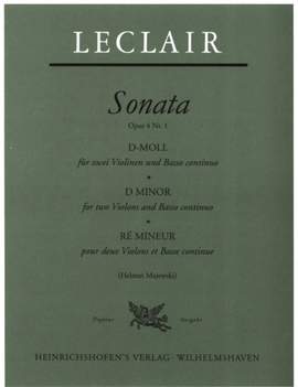 Leclair, Jean Marie: Trio Sonata in D minor Op.4 No.1