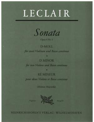 Leclair, Jean Marie: Trio Sonata in D minor Op.4 No.1