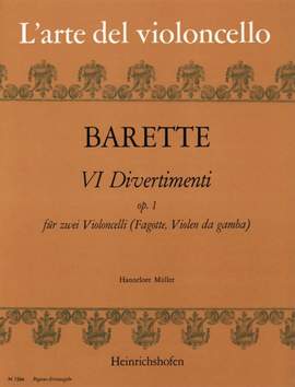 Barette: 6 Divertimenti for 2 cellos Op.1