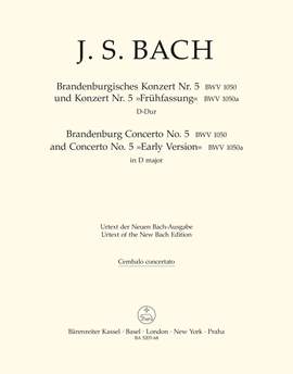 Bach, JS: Brandenburg Concerto No.5 in D (BWV 1050) and Original Version (BWV 1050a) (Urtext)