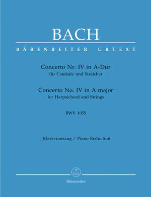 Bach, JS: Concerto for Keyboard No.4 in A (BWV 1055) (Urtext)