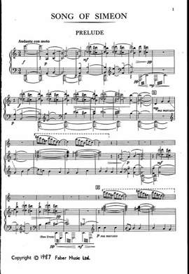 Arnold, Malcolm: Song of Simeon, The (vocal score)