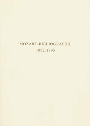 Mozart-Bibliographie 1992-1995 (G). 