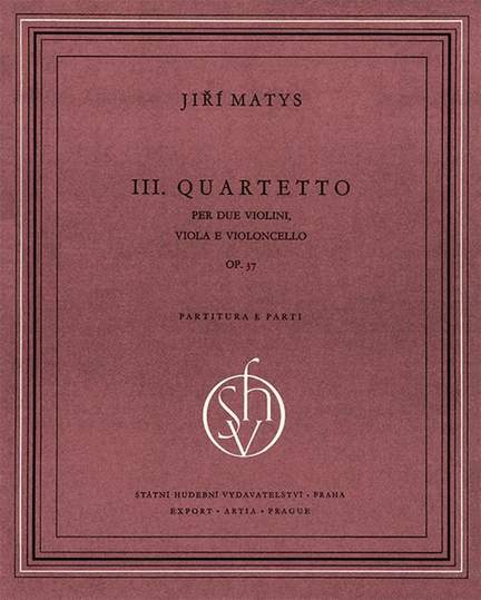 Matys: String Quartet No3 Score & parts