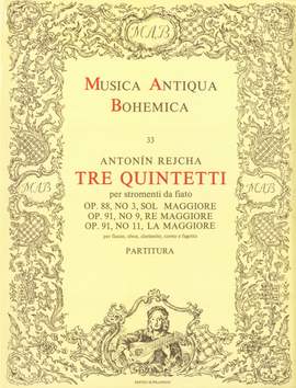 Rejcha, Antonín: Tre quintetti per stromenti da fiato Op. 88, No. 3, Op. 91, No. 9, 11