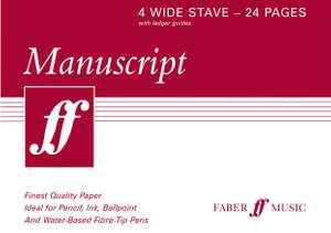 Manuscript A5 4-stave (wide) 24pp (white)