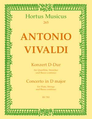 Vivaldi, A: Concerto for Flute in D (RV783) (first edition)
