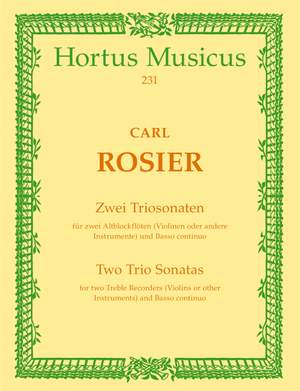 Rosier, C: Trio Sonatas (2) (D min, C min)