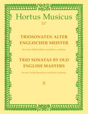Various Composers: Trio Sonatas by Old English Masters, Bk.2. (D Purcell, Sonata in F maj, R Valentine, Sonata in C min)