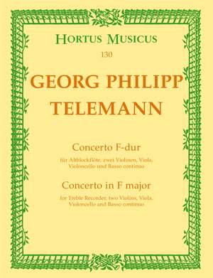 Telemann, G: Concerto for Treble Recorder in F