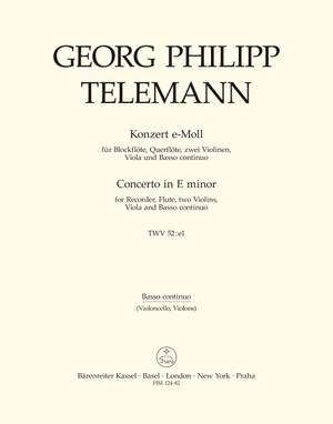 Telemann, G: Concerto for Recorder and Flute in E minor
