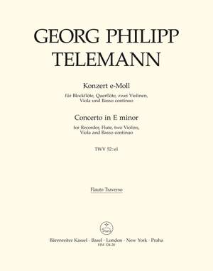 Telemann, G: Concerto for Recorder and Flute in E minor