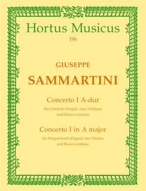 Sammartini, G: Concerto for Harpsichord No.1 in A