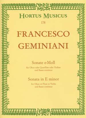 Geminiani, F: Sonata in E minor