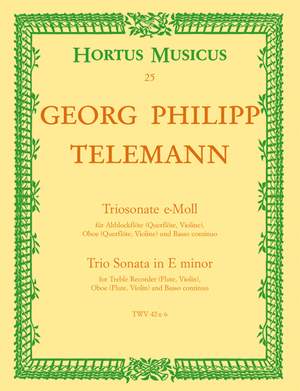 Telemann, G: Trio Sonata in E minor (TWV 42: e6)