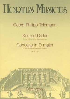 Telemann, G: Concerto for Four Violins in D (TWV 40: 202)