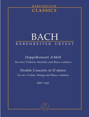 Bach, JS: Concerto for Two Violins in D minor (BWV 1043) (Urtext)
