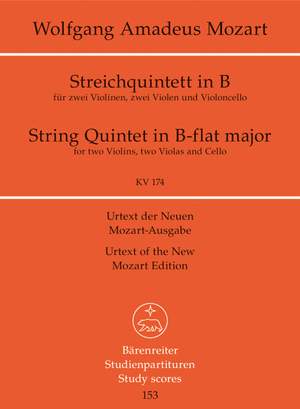 Mozart, WA: String Quintet B flat maj K.174 (Urtext)