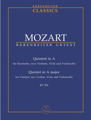 Mozart, WA: Clarinet Quintet in A (K.581) (Urtext)