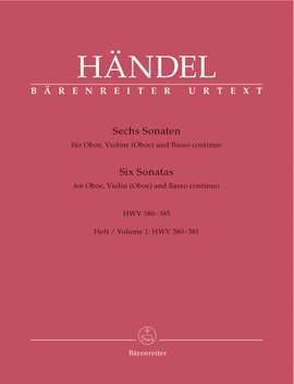 Handel, GF: Sonatas (6) (HWV 380-385), Vol. 1: No.1 & 2 (Urtext)