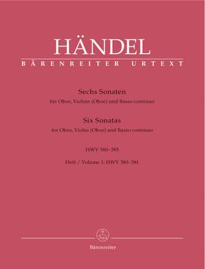 Handel, GF: Sonatas (6) (HWV 380-385), Vol. 1: No.1 & 2 (Urtext)