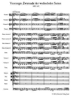 Bach, JS: Cantata No.207: Vereinigte Zwietracht der wechseln (BWV207) (Urtext)
