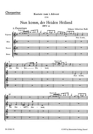 Bach, JS: Cantata No. 61: Nun komm, der Heiden Heiland (BWV 61) (Urtext). (1st composition)