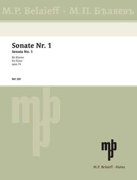 Glazunov, A: Sonata No 1 Bb minor B flat minor op. 74