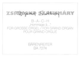 Szathmary, Z: B-A-C-H. Hommage a ... (1990)