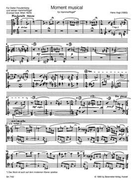 Vogt, H: Moment Musical for Grand Piano (1985)