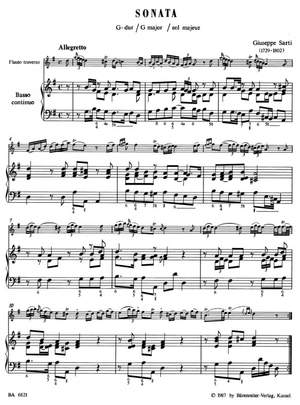 Sarti: Two Sonatas Flute & Piano (Bc)