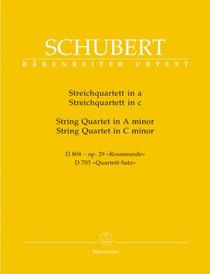 Schubert, F: String Quartet in A minor (Rosamunde) (D.804) (Op.29), & Quartet Movement in C minor (D.703) (Urtext)