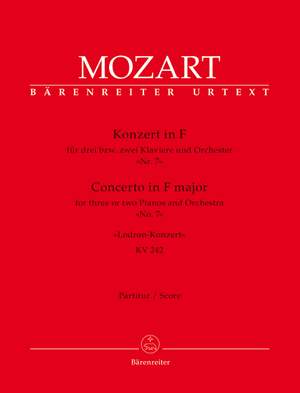 Mozart, WA: Concerto for Piano No. 7 in F (for 2 or 3 Pianos) (K.242) (Urtext)