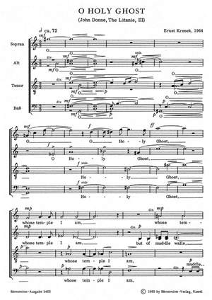 Krenek, E: O Holy Ghost Op. 186a (1964) (E)
