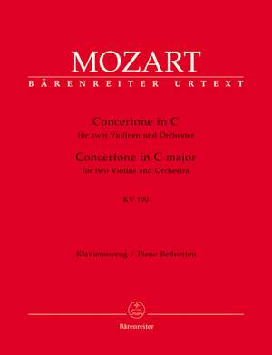 Mozart, WA: Concertone in C (K.190) (Urtext)