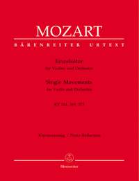 Mozart, WA: Single Movements for Violin and Orchestra (Urtext). (Adagio in E K.261; Rondo in B flat K.269; Rondo in C K.373)