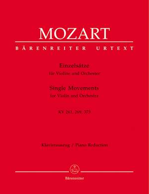 Mozart, WA: Single Movements for Violin and Orchestra (Urtext). (Adagio in E K.261; Rondo in B flat K.269; Rondo in C K.373)